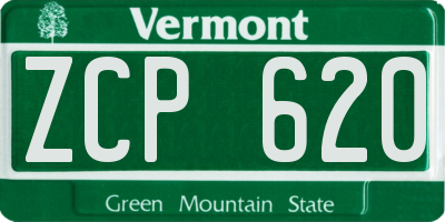VT license plate ZCP620