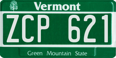 VT license plate ZCP621