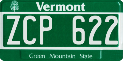 VT license plate ZCP622