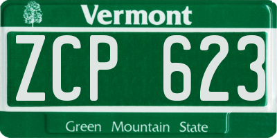 VT license plate ZCP623