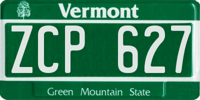 VT license plate ZCP627