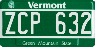 VT license plate ZCP632