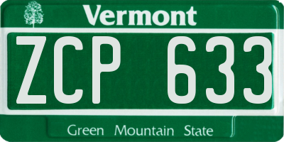 VT license plate ZCP633