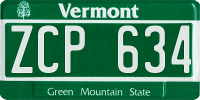 VT license plate ZCP634