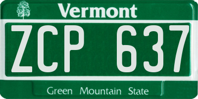 VT license plate ZCP637