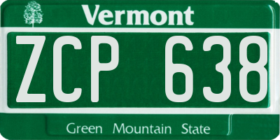 VT license plate ZCP638