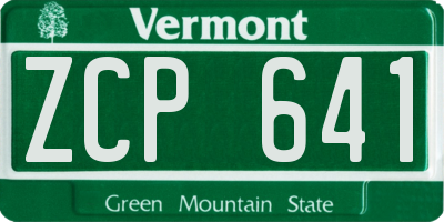 VT license plate ZCP641