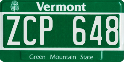 VT license plate ZCP648