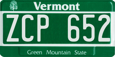 VT license plate ZCP652