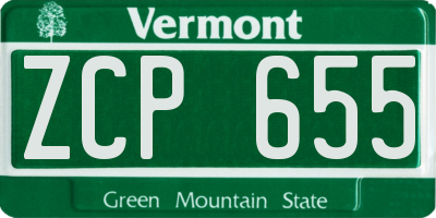 VT license plate ZCP655