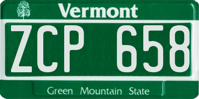 VT license plate ZCP658
