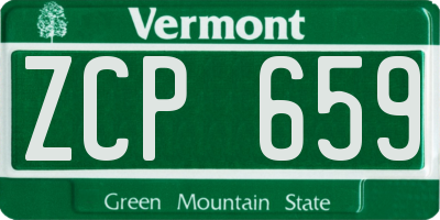 VT license plate ZCP659