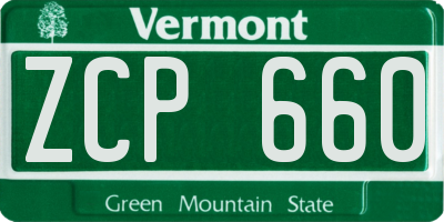 VT license plate ZCP660