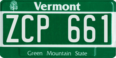 VT license plate ZCP661