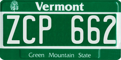 VT license plate ZCP662