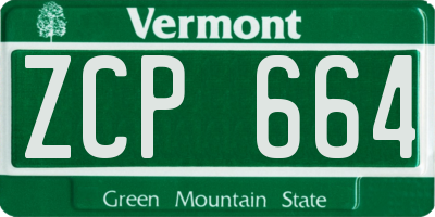 VT license plate ZCP664