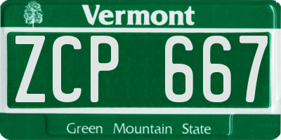 VT license plate ZCP667