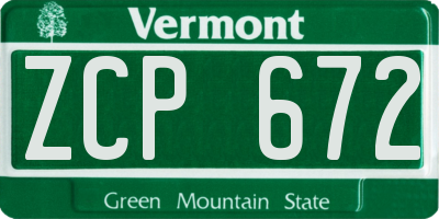VT license plate ZCP672