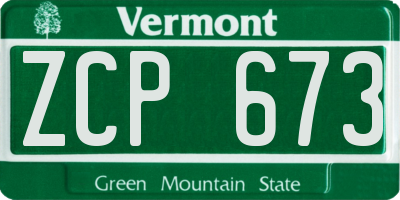 VT license plate ZCP673