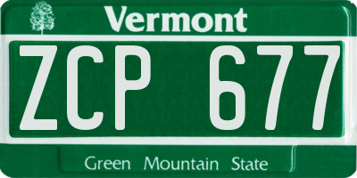 VT license plate ZCP677
