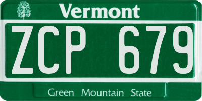 VT license plate ZCP679