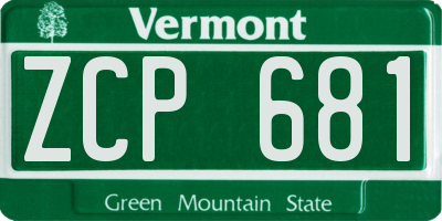 VT license plate ZCP681