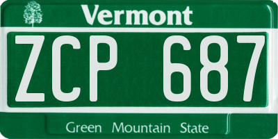VT license plate ZCP687