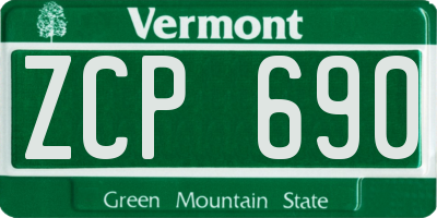 VT license plate ZCP690