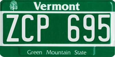 VT license plate ZCP695