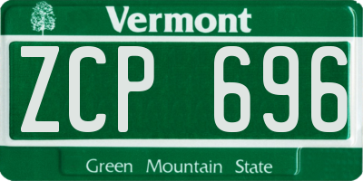 VT license plate ZCP696