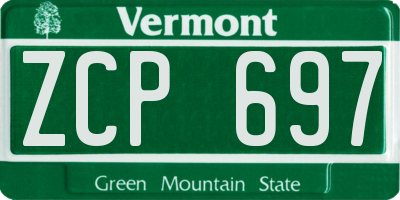 VT license plate ZCP697