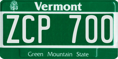 VT license plate ZCP700