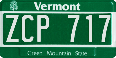 VT license plate ZCP717