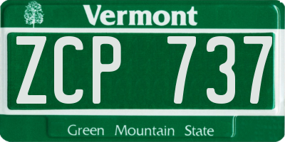 VT license plate ZCP737