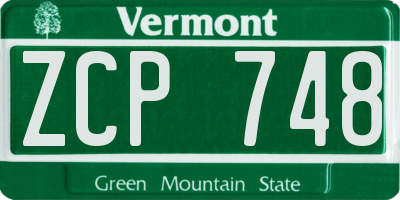 VT license plate ZCP748