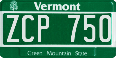 VT license plate ZCP750
