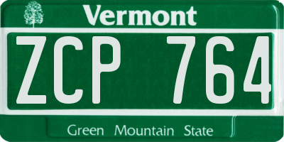 VT license plate ZCP764