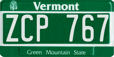 VT license plate ZCP767