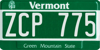 VT license plate ZCP775