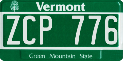 VT license plate ZCP776