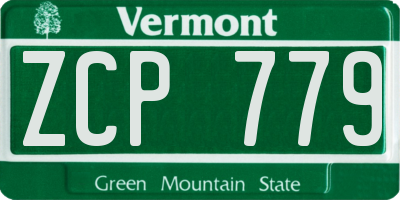 VT license plate ZCP779