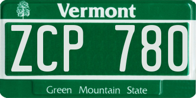VT license plate ZCP780