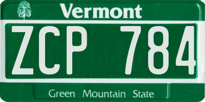 VT license plate ZCP784