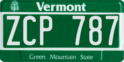 VT license plate ZCP787