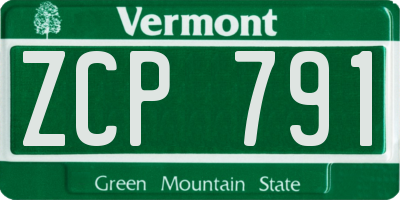 VT license plate ZCP791