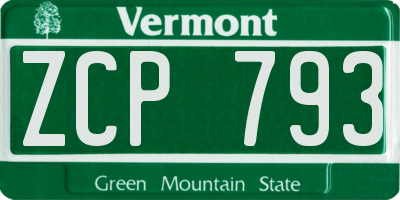 VT license plate ZCP793