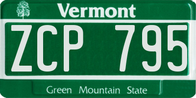 VT license plate ZCP795