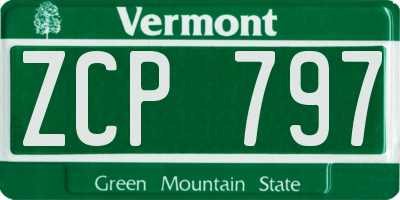 VT license plate ZCP797