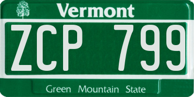 VT license plate ZCP799