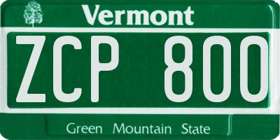 VT license plate ZCP800